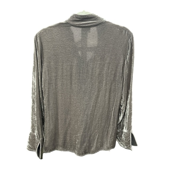 J. Jill Gray Velvet Rayon Silk Blend Long Sleeve Top Size: S - Picture 2 of 6